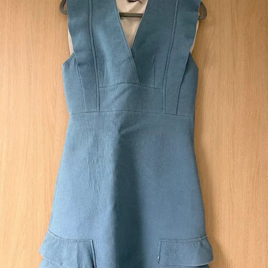 [BUNJANG] Sandro Blue Frill Detail Dress / 산드로 원피스