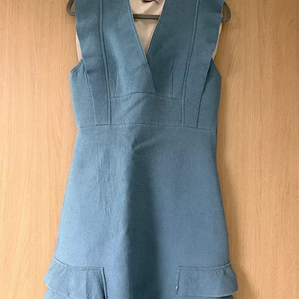 [BUNJANG] Sandro Blue Frill Detail Dress / 산드로 원피스