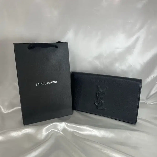 [BUNJANG] Saint Laurent YSL Logo Clutch Bag Black / 입생로랑 YSL 로고 클러치 블랙 A급 단품