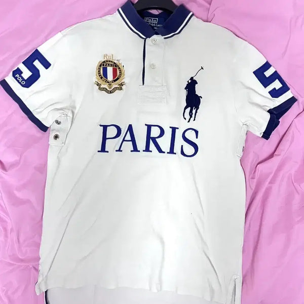 [BUNJANG] Polo Ralph Lauren Paris Big Pony T-Shirt White / 폴로 랄프로렌 파리 빅포니 반팔 카라티 화이트