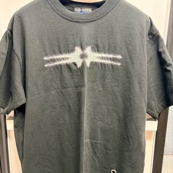 [BUNJANG] Cost Per Killo Embroidered Short-Sleeve T-Shirt Black L / 코스트퍼킬로 자수 반팔 블랙 L