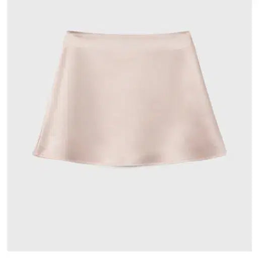 [BUNJANG] Leyel Satin Mini Skirt Pink Beige New / 르옐 새틴 스커트 새상품
