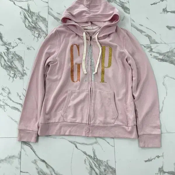[BUNJANG] GAP Glitter Printing Hooded Zip-Up Jacket M / GAP 갭 글리터 프린팅 후드 집업