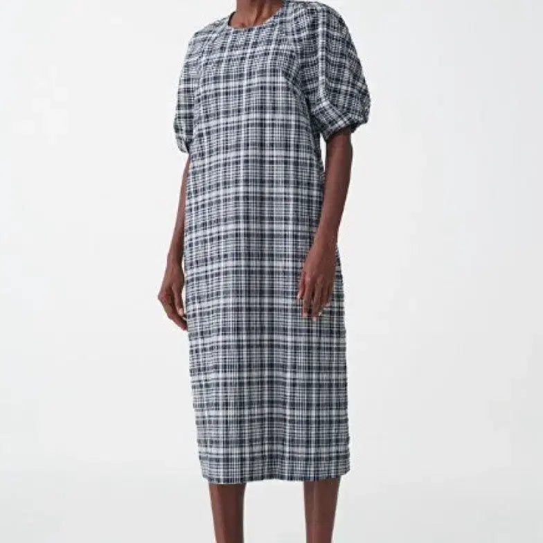 [BUNJANG] COS Seersucker Check Midi Dress / COS 코스 시어서커 체크 원피스 36