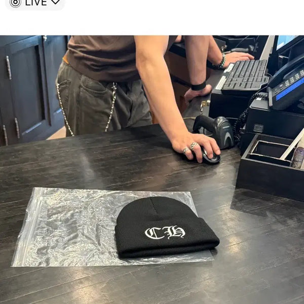 [BUNJANG] Chrome Hearts Watch Cap Beanie Black / 크롬하츠 워치 캡 비니 블랙
