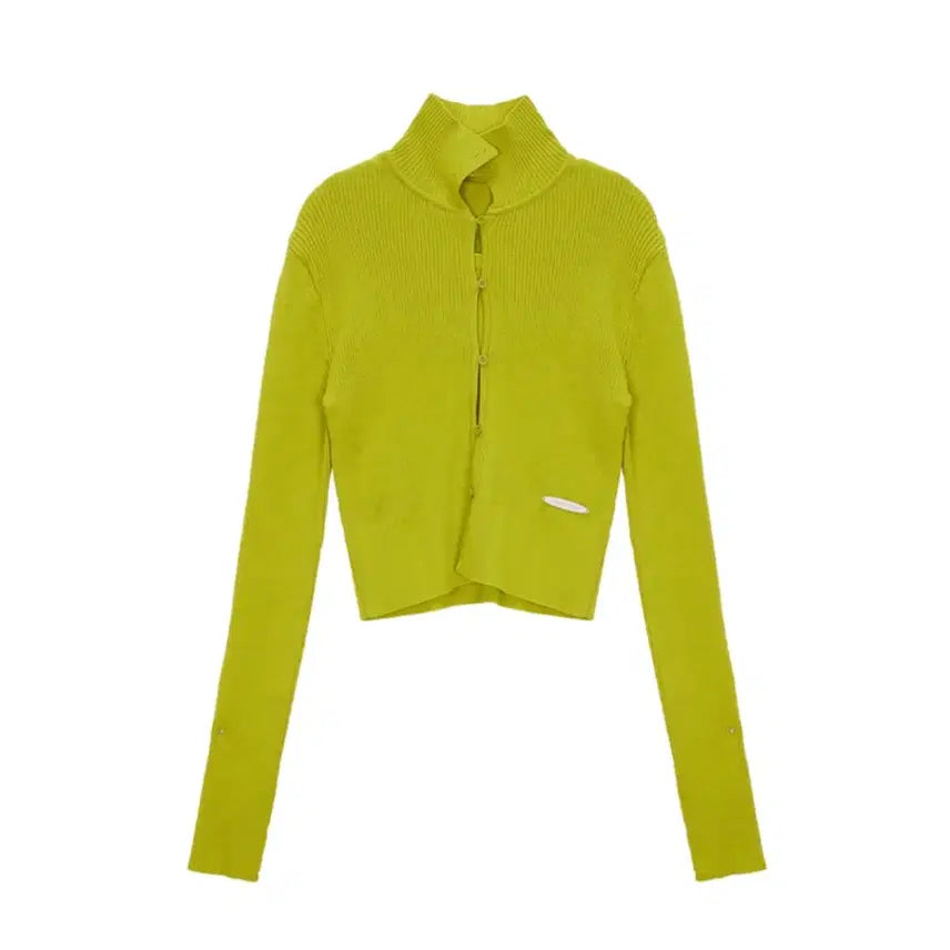 [BUNJANG] Matin Kim Airy Button Collar Cardigan Lime / 마뗑킴 에어리 버튼 칼라 가디건 라임 새상품 긴팔 니트