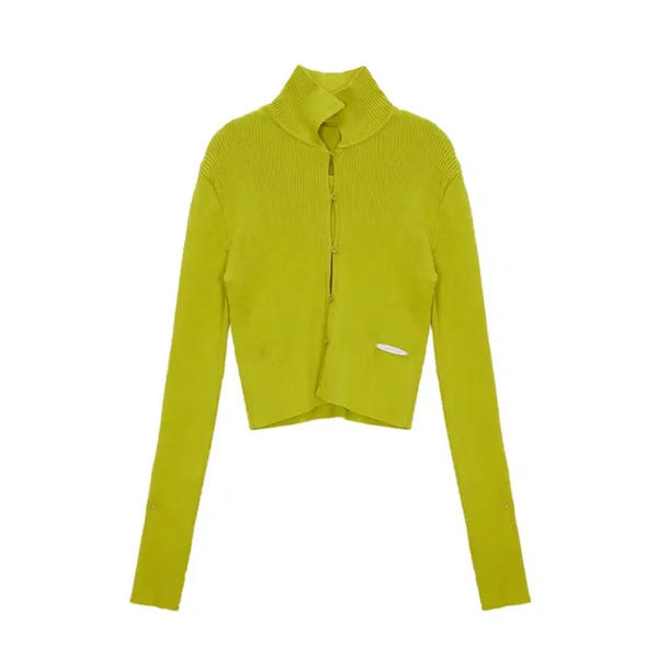 [BUNJANG] Matin Kim Airy Button Collar Cardigan Lime / 마뗑킴 에어리 버튼 칼라 가디건 라임 새상품 긴팔 니트