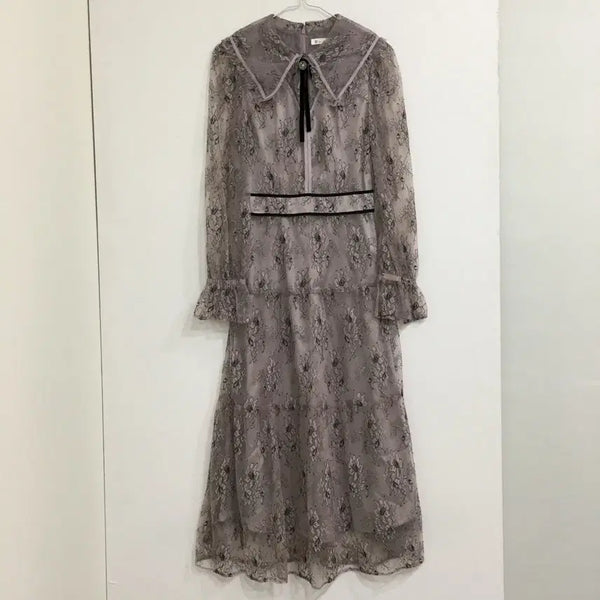 [BUNJANG] It MICHAA Lace Chiffon Long Dress Size 44 / 잇미샤 신혜선 레이스 쉬폰 롱 원피스 44