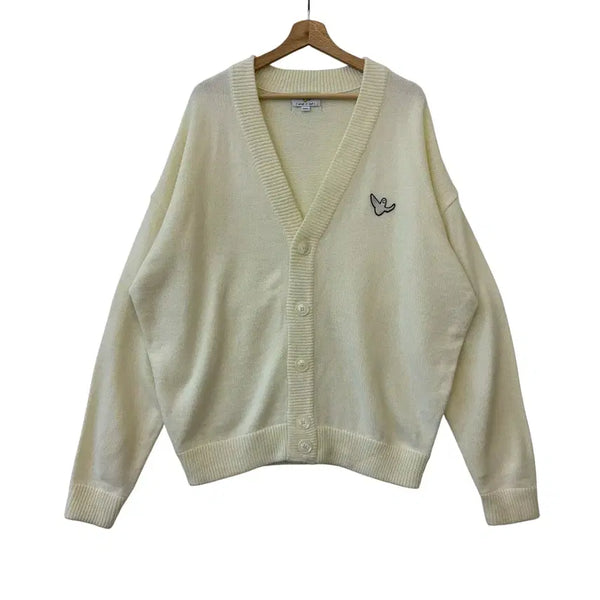 [BUNJANG] Mark Gonzales Emblem Knit Cardigan Ivory S / 마크곤잘레스 와펜 니트 가디건 아이보리 S 정품