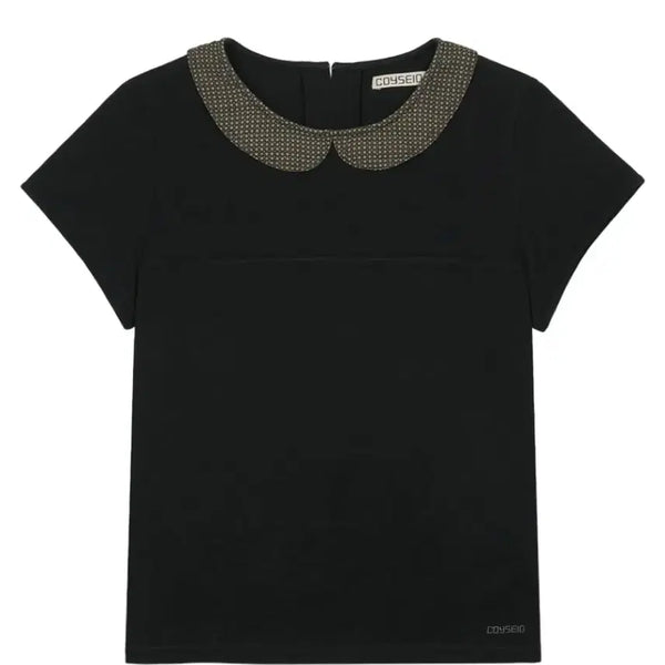 [BUNJANG] Koiseio Round Collar Half Blouse / 코이세이오 라운드 콜라 하프 블라우스