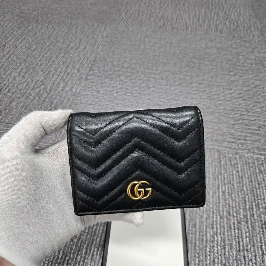 [BUNJANG] Gucci Marmont GG Card Zip Wallet Black Matelassé Leather / [특가][정품] 구찌 마몬트 GG 카드 반지갑