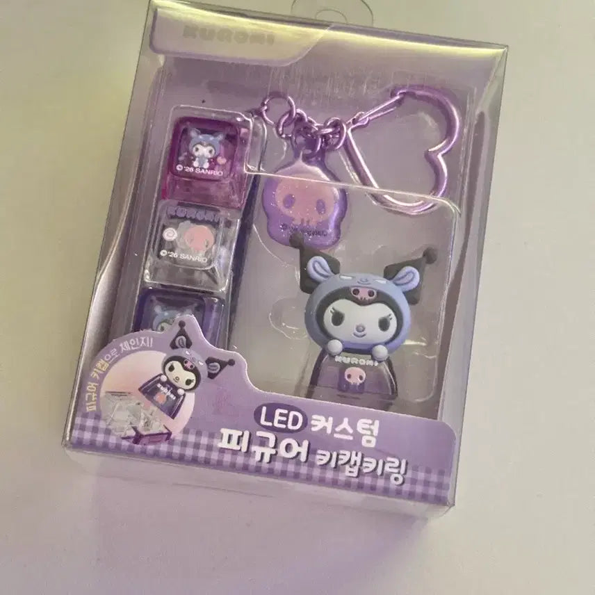 [BUNJANG] Sanrio Kuromi LED Custom Figure Keycap Keychain / 산리오 쿠로미 led 커스텀 피규어 키캡 키링