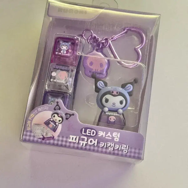 [BUNJANG] Sanrio Kuromi LED Custom Figure Keycap Keychain / 산리오 쿠로미 led 커스텀 피규어 키캡 키링