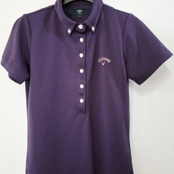 [BUNJANG] Callaway Golf Wear Purple Short Sleeve Polo Shirt / 캘러웨이 골프웨어 반팔 카라티 보라색