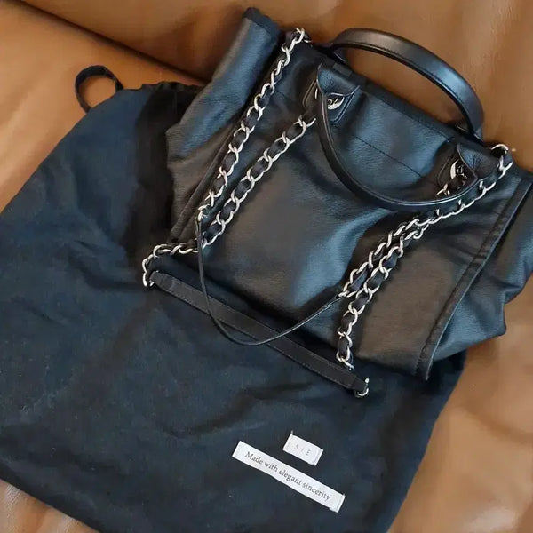 [BUNJANG] SIE Canvas Chain Tote Bag Medium / 시에 SIE 캔버스 체인 토트백 전투백 미듐