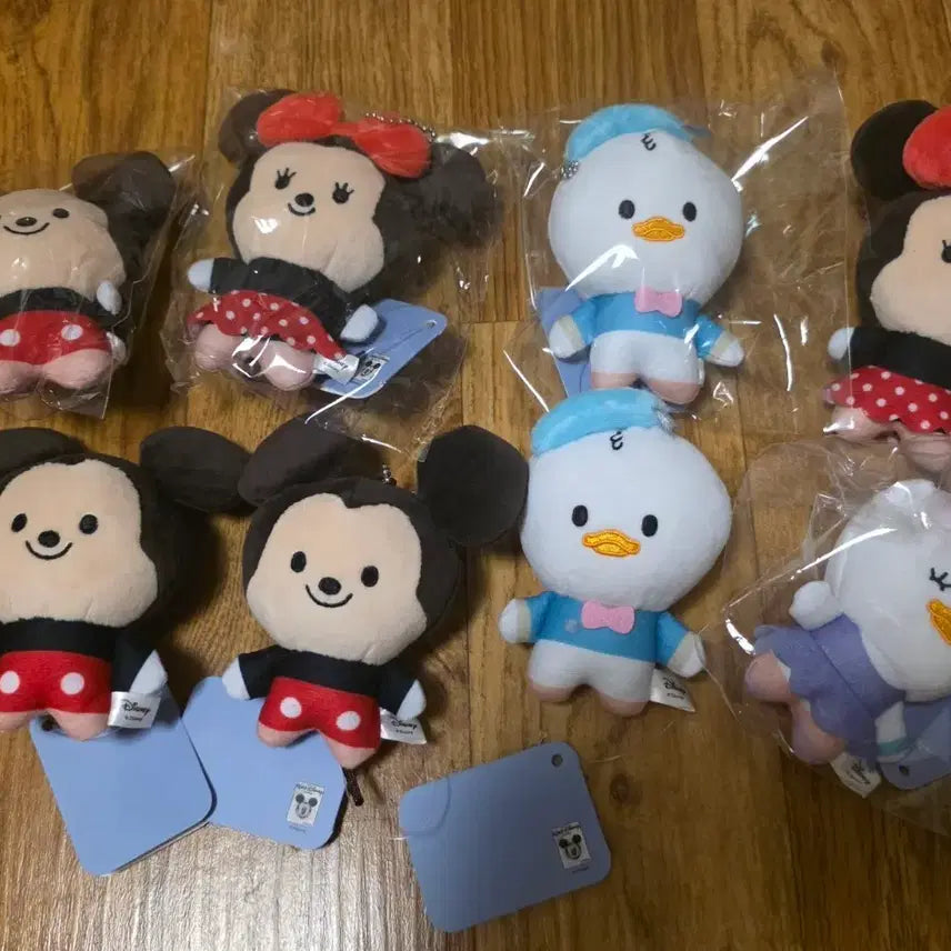 [BUNJANG] Disney Characters "Bebe" Plush Keychains Set (8 Pieces) / 베베 미키와친구들 인형 키링 8개