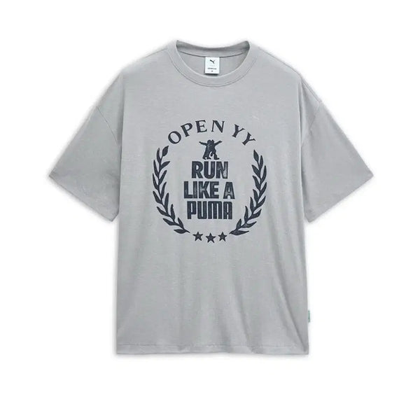 [BUNJANG] Open YY Puma Short Sleeve T-shirt Gray S / [당일발송] 오픈와이와이 푸마 반팔 티셔츠 그레이 S 새상품
