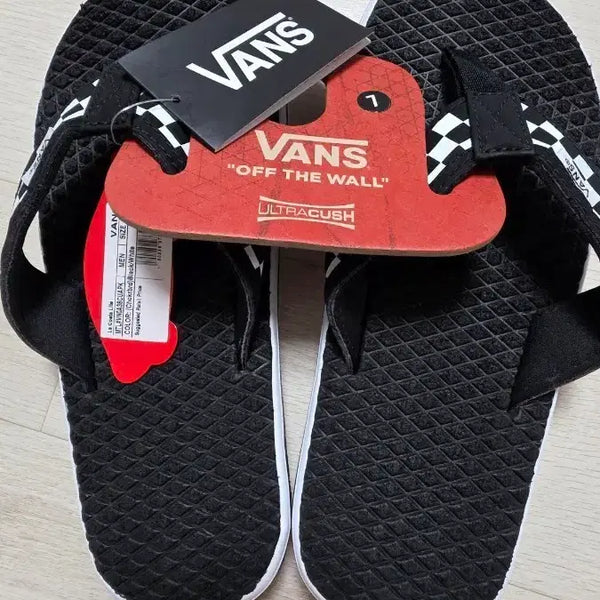[BUNJANG] Vans Check Slip-On Slides Black / 반스 체크 슬립온 쪼리 블랙(새상품)250