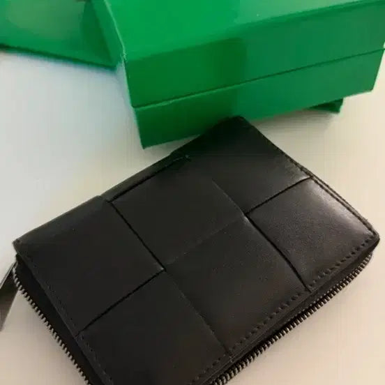 [BUNJANG] Bottega Veneta Zipped Around Wallet Black Intrecciato / 보테가베네타 집어라운드 지갑 블랙