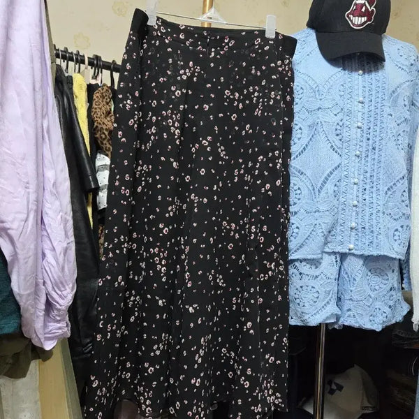 [BUNJANG] Floral Pattern Long Skirt Pants / 플로럴 패턴 롱 치마바지
