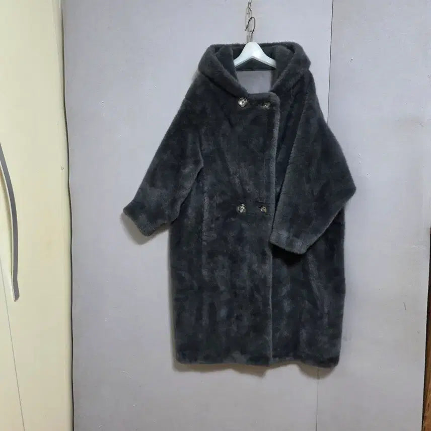 [BUNJANG] Soft Hooded Fur Coat / 포근부드러운 후드 퍼 코트 FF  n7262