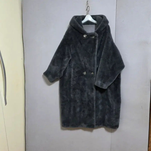 [BUNJANG] Soft Hooded Fur Coat / 포근부드러운 후드 퍼 코트 FF  n7262