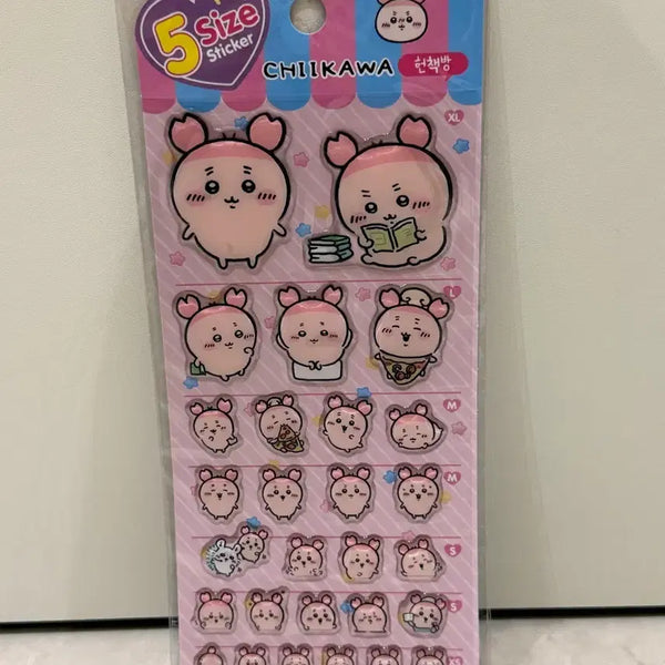 [BUNJANG] Chiikawa 5 Sizes Stickers (Pink) / [새상품] 치이카와 5사이즈 스티커 (핑크)
