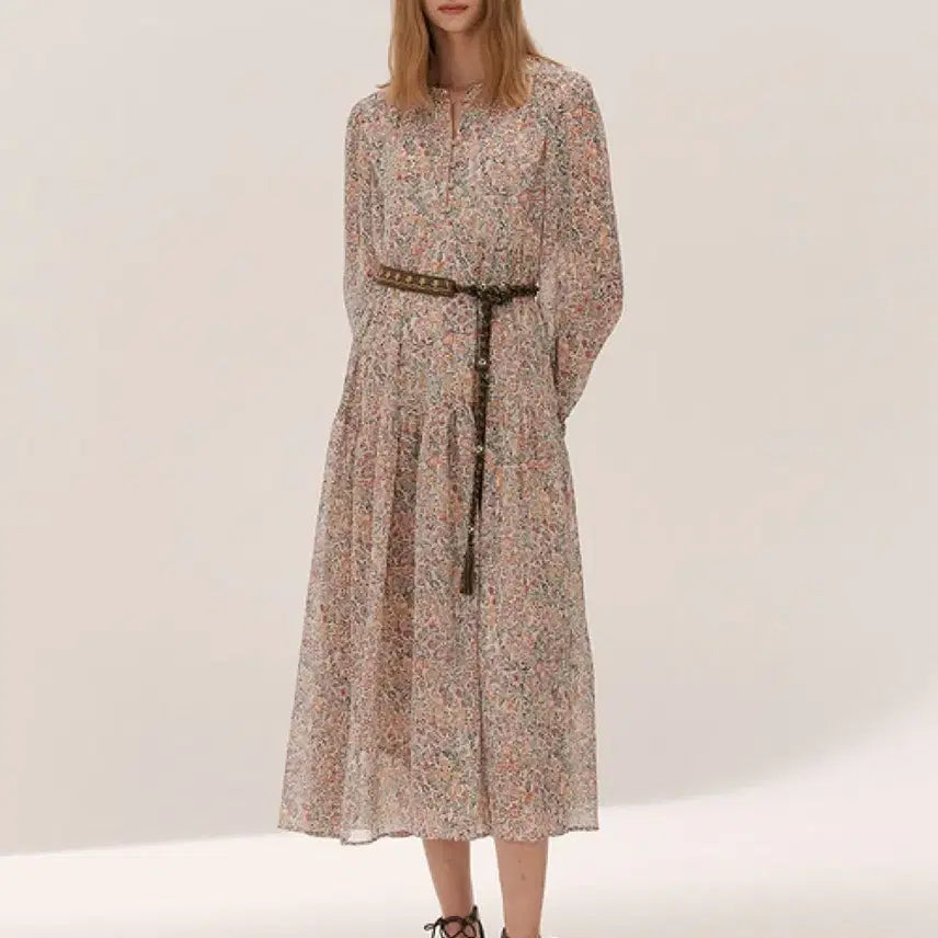 [BUNJANG] Thursday Island Floral Chiffon Long Dress M / 써스데이아일랜드 플라워 쉬폰 롱 원피스 M
