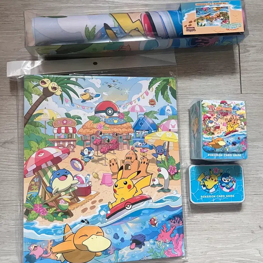 [BUNJANG] Pokemon TCG Chilling Beach Supply Playmat, Collection File, Deck Case, & Tin Case (Sealed) / 포켓몬카드 부산팝업 칠링 비치 서플라이 플레이매트 컬렉션파일 덱&틴 케이스)