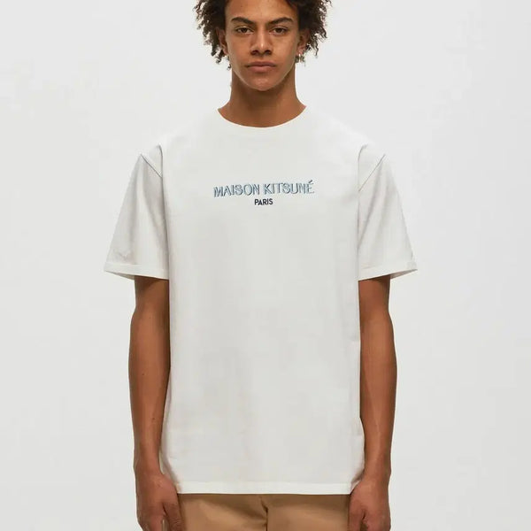 [BUNJANG] Maison Kitsuné Paris Relaxed T-Shirt Ivory Size S / 메종 키츠네 파리 릴렉스드 티셔츠 S Unisex