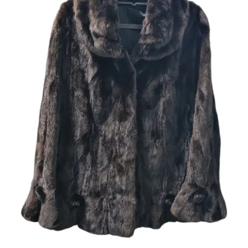[BUNJANG] Natural Mink Coat Dark Black-Brown / 천연 밍크 코트 다크 블랙브라운