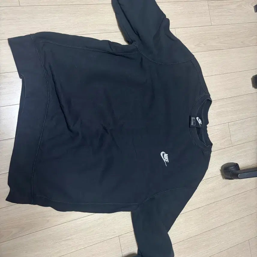 [BUNJANG] Nike Swoosh Sweatshirt Black / 나이키 스우시 맨투맨 블랙
