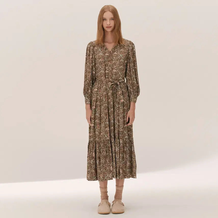 [BUNJANG] Thursday Island Paisley Belt Dress / 써스데이아일랜드 페이즐리 벨트 원피스 S