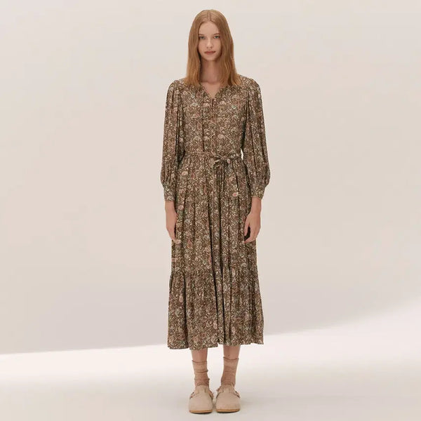 [BUNJANG] Thursday Island Paisley Belt Dress / 써스데이아일랜드 페이즐리 벨트 원피스 S