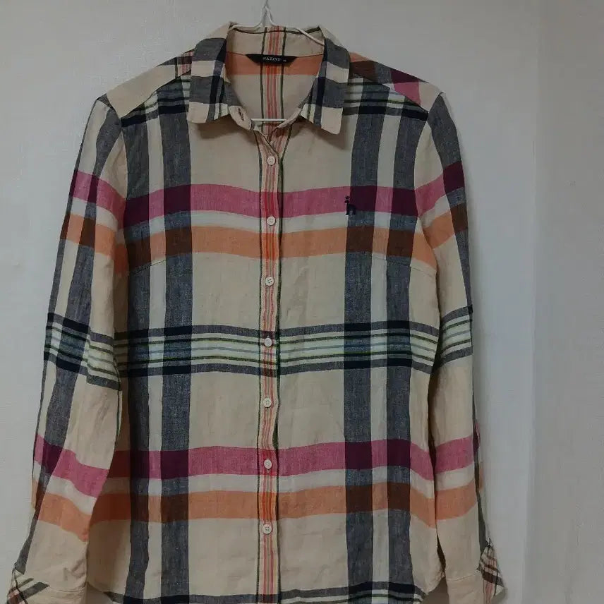 [BUNJANG] Hazzys Linen Check Shirt 90 / 헤지스 린넨체크 남방 셔츠 90