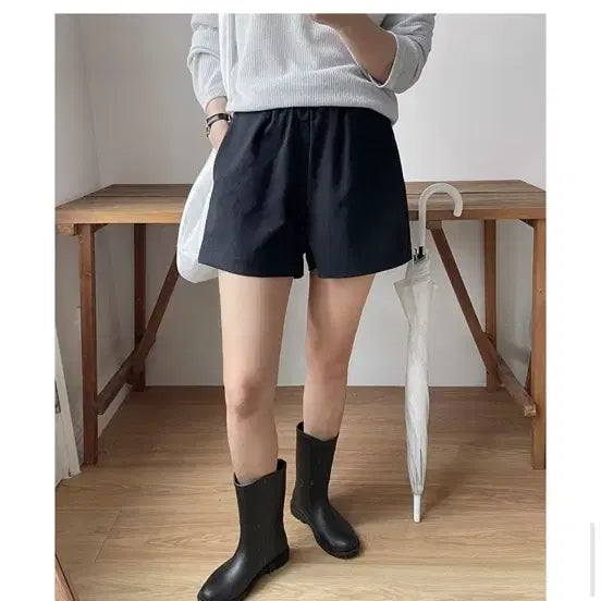[BUNJANG] GANAESRA Irene Banding Shorts Navy New / 가내스라 아이린 밴딩쇼츠 네이비 새상품