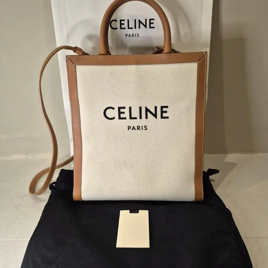 [BUNJANG] Celine Cabas Bag Small Beige Canvas Tan Calfskin / 셀린느 정품 카바스백 스몰 사이즈 판매합니다