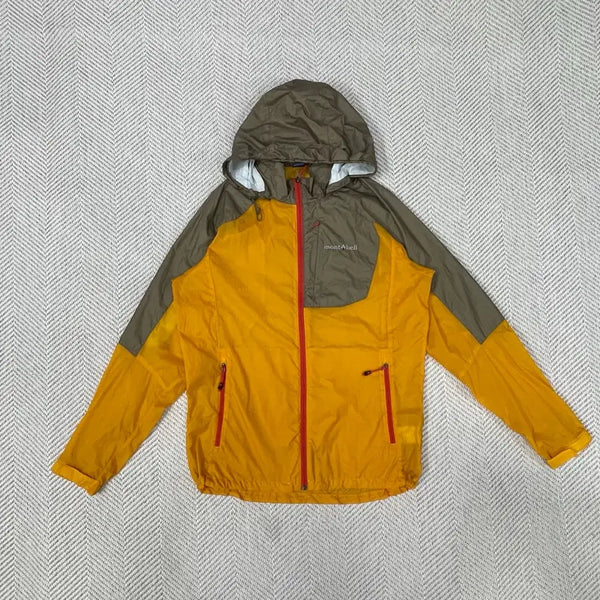 [BUNJANG] Montbell Lightweight Hooded Windbreaker Jacket (L) Light Yellow / 몽벨 초경량 후드 바람막이 자켓 100(L) 라이트옐로우