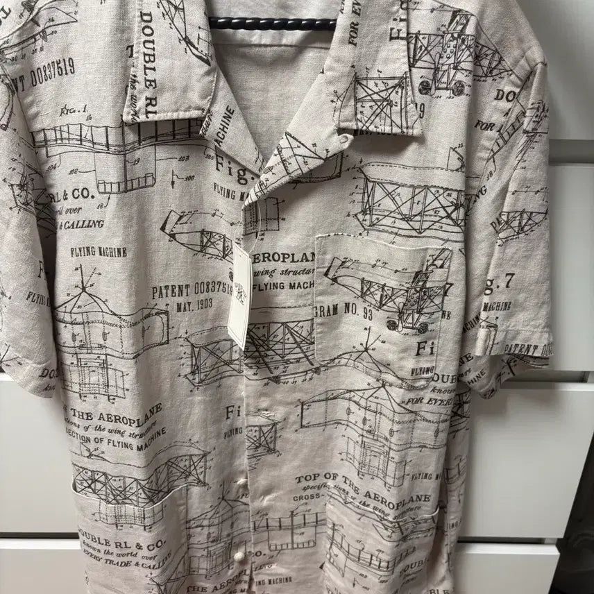 [BUNJANG] RRL Airplane Print Linen Shirt (New) / RRL 에어플레인 프린트 린넨 셔츠(새상품)
