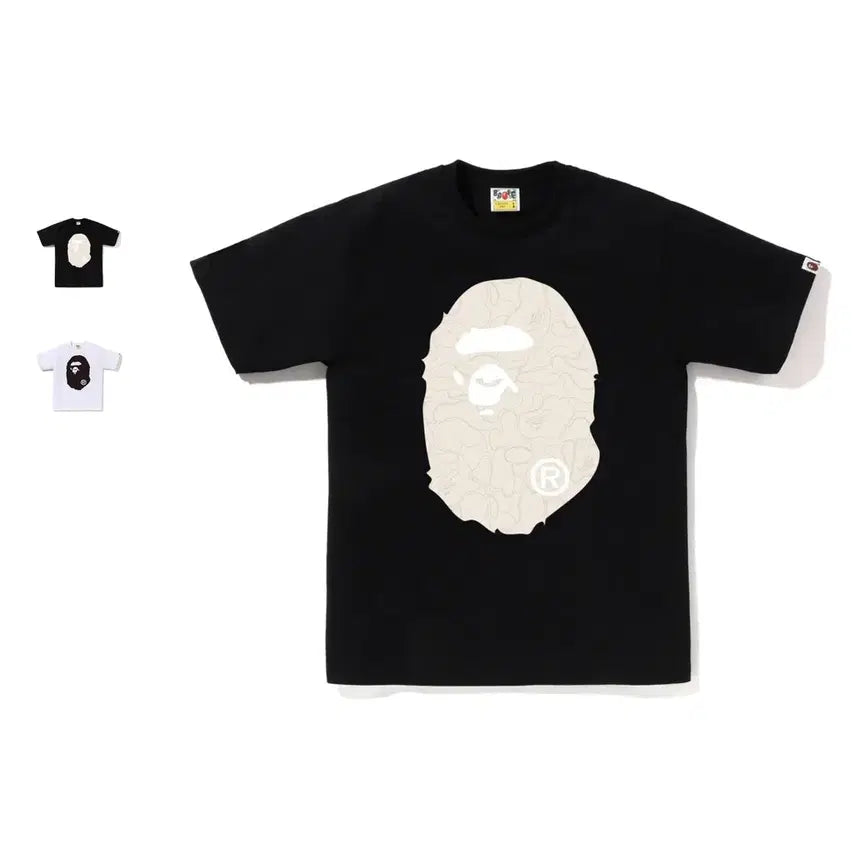 [BUNJANG] Bape Line Camo Big Ape Head Short Sleeve T-Shirt / 베이프 라인 카모 빅 에이프 헤드 반팔티