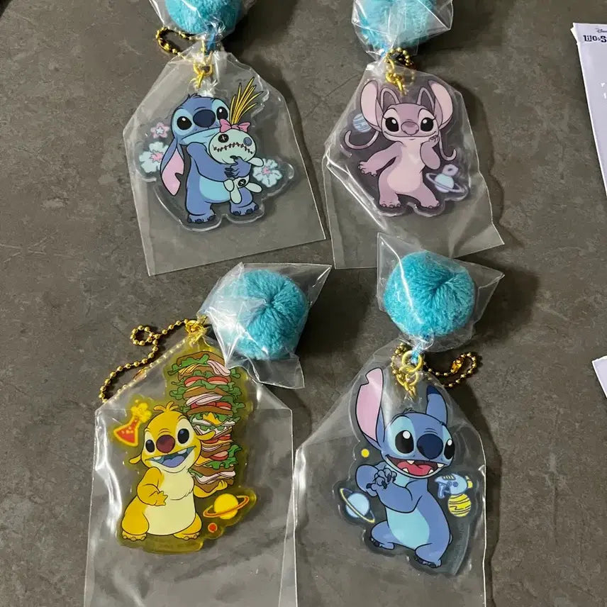 [BUNJANG] Disney Stitch Ichiban Kuji Ichibansho Keychain Set (4 Types) / 스티치 이치방쿠지 제일복권 키링 4종세트