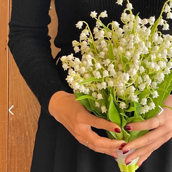 [BUNJANG] High-Quality Artificial Lily of the Valley Wedding Bouquet + Boutonniere Set / 고퀄 은방울부케 조화 +부토니에 세트
