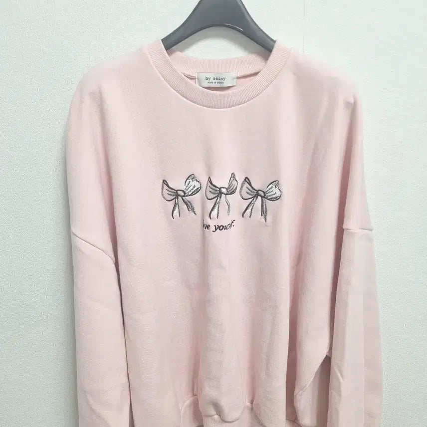 [BUNJANG] Bysini Self-Produced Ribbon Sweatshirt / 새상품 바이씨니 리본 맨투맨 자체제작