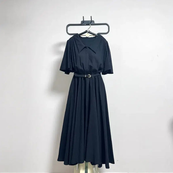 [BUNJANG] SJSJ Black Midi Dress with Waistband / SJSJ원피스