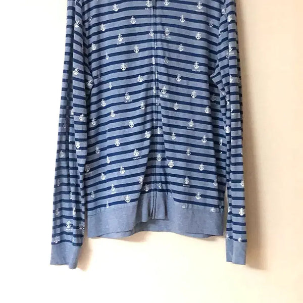 [BUNJANG] Blue Stripe Summer Hooded Jumper / 블루 스트라이프 여름 후드 점퍼 (프리사이즈,55,66,77사이즈)