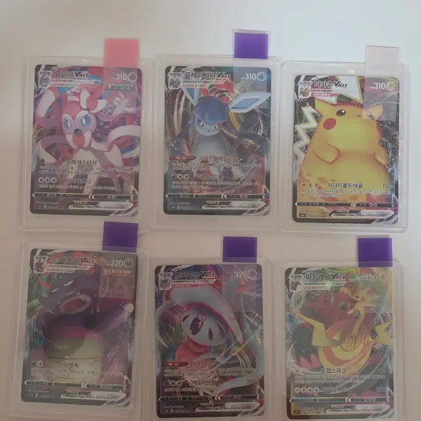 [BUNJANG] Pokemon Card Glaceon / Sylveon / Pikachu / Grimmsnarl / Slowking / Dracovish VMAX Set / 포켓몬 카드 글레이시아 / 님피아 /피카츄 / 브리무음  / 야도킹/ 파치래곤 VMAX