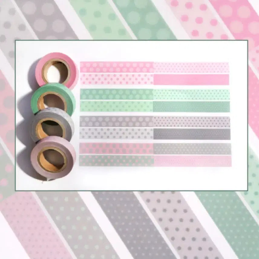 [BUNJANG] Stickers Dots Washi Tape Set / [4종set]스티커스 Dots 마테