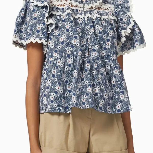 [BUNJANG] SEA New York Eyelet Blouse / SEA 씨뉴욕 아일렛 블라우스 S