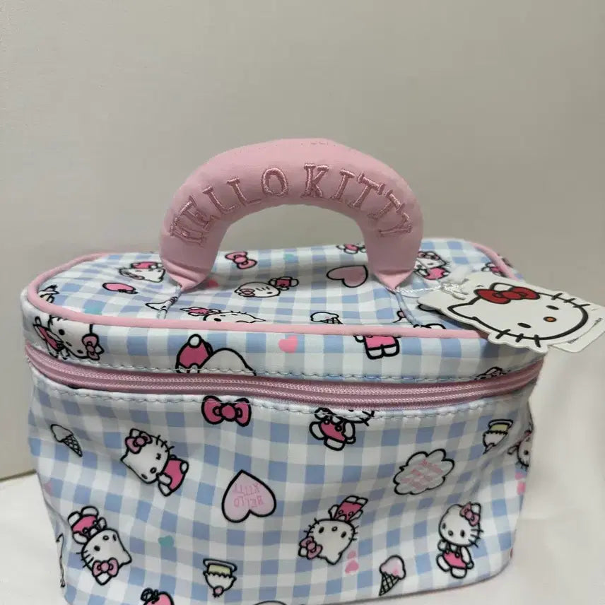 [BUNJANG] Sanrio Hello Kitty Check Pouch (Blue) / [새상품] 산리오 헬로키티 체크 파우치 (블루)