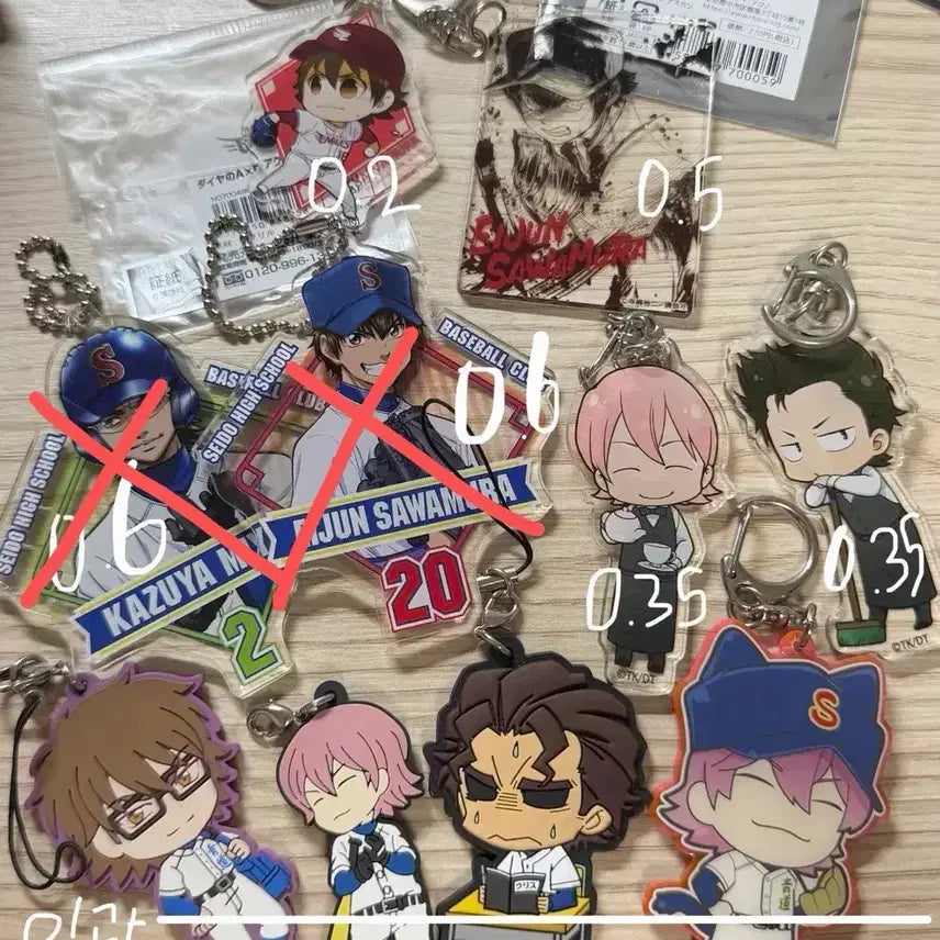 [BUNJANG] Daiya no A Ace Kazuya Miyuki Sawamura Acrylic Stand Noodle Stopper Figure / 다이에이 키링 아크릴 스탠드 피규어 누들스토퍼 테노히라 미유키 사와무라